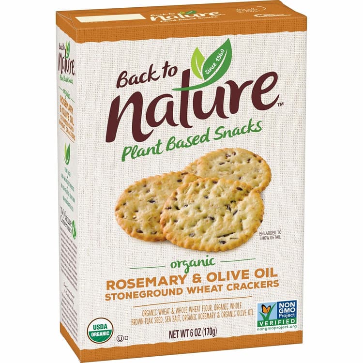 Back To Nature Organic Rosemary & Olive Oil Crackers