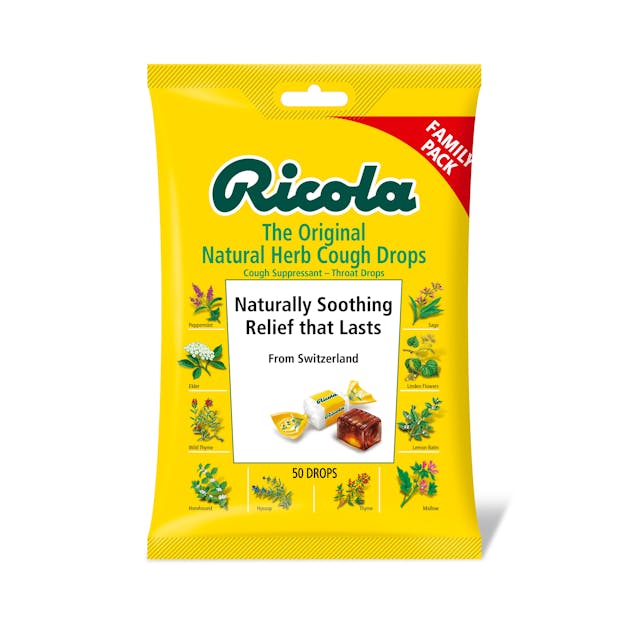 Is it Soy Free? Ricola Cough Throat Drops Herbal Original Family Bag, 50 Drops