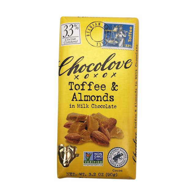 Is it Vegan? Chocolove Toffee And Almonds In Milk Chocolate