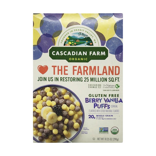 Is it Milk Free? Cascadian Farm Organic Berry Vanilla Puffs