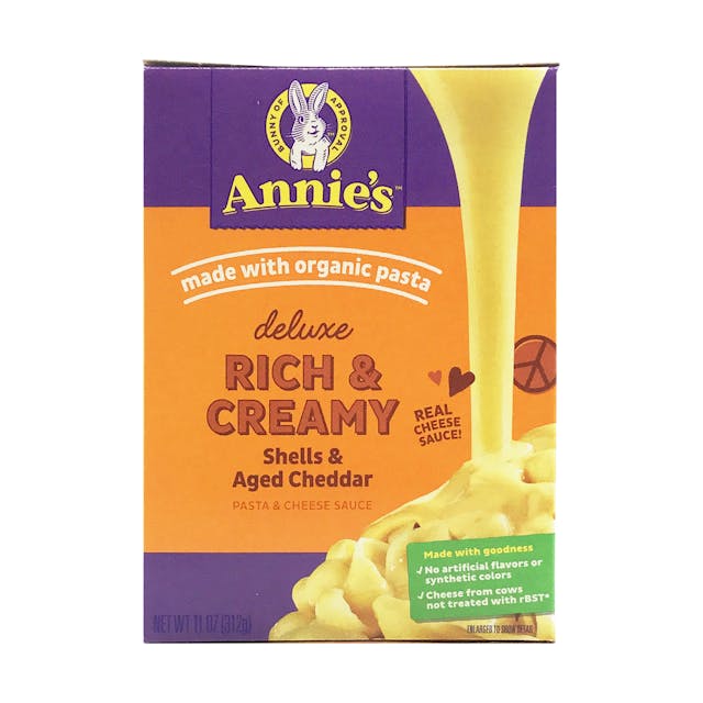 Is it Dairy Free? Annie's Homegrown Creamy Deluxe Shells & Real Aged Cheddar Sauce Macaroni Dinner