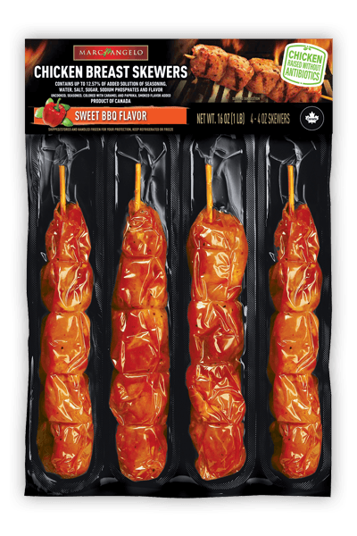 Marcangelo Sweet Bbq Seasoned Chicken Breast Skewers