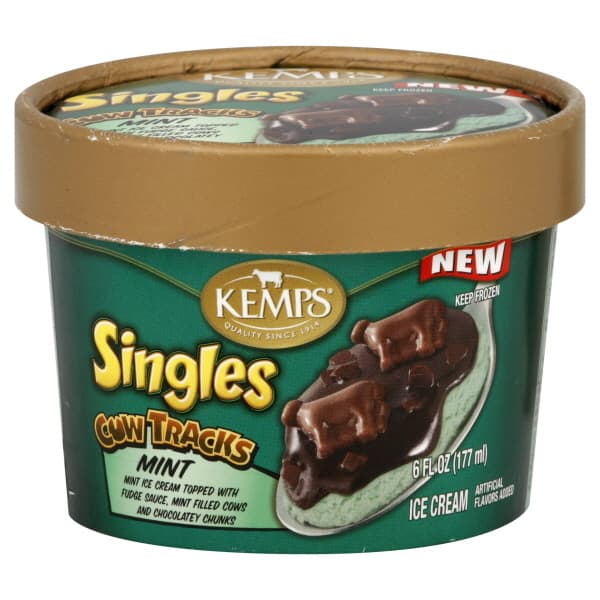 Kemps Mint Fudge Chunk Single Serve Ice Cream