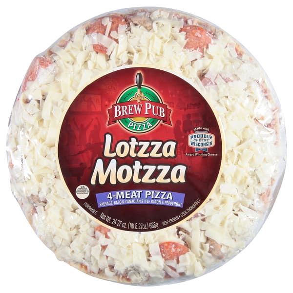 Brew Pub Lotzza Motzza 4 Meat Pizza