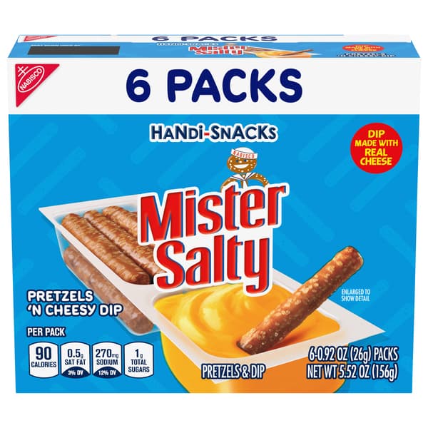 Handi-Snacks Mister Salty Dip Pretzels N Cheese Snack Packs