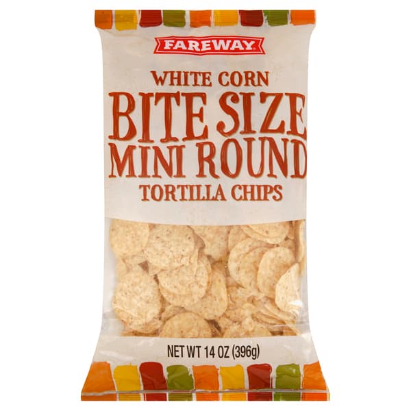 Fareway White Corn Bite Size Mini Round Tortilla Chips