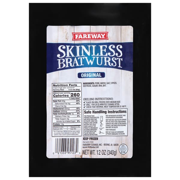 Fareway Skinless Original Bratwurst
