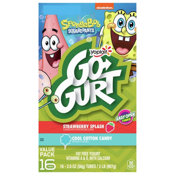 Is it Dairy Free? Yoplait Go-gurt, Low Fat Yogurt, Spongebob Squarepants Variety