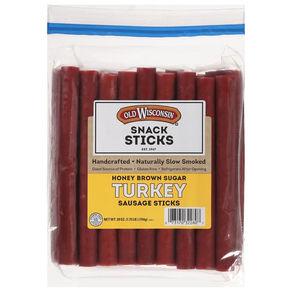 Old Wisconsin Snack Sticks Honey Brown Sugar Turkey Sausage
