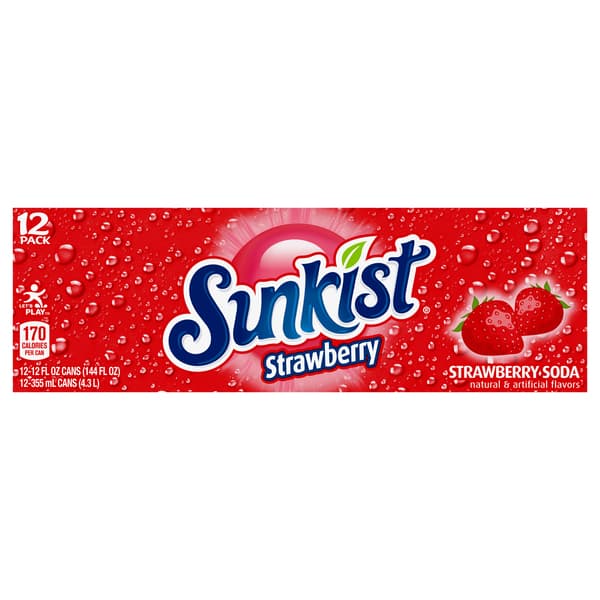 Sunkist Strawberry Soda In Cans