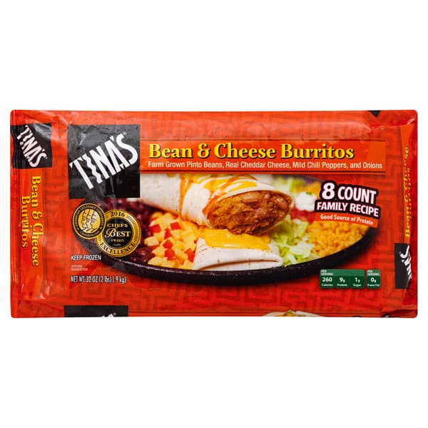 Tina'S Bean & Cheese Burritos