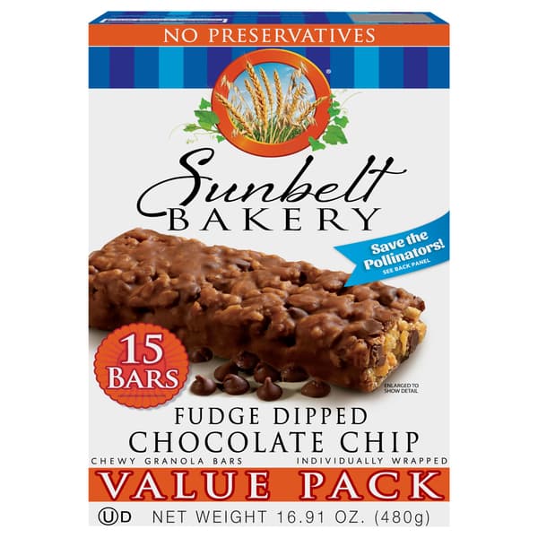 Sunbelt Bakery Value Pack Fudge Dipped Chocolate Chip Chewy Granola Bars
