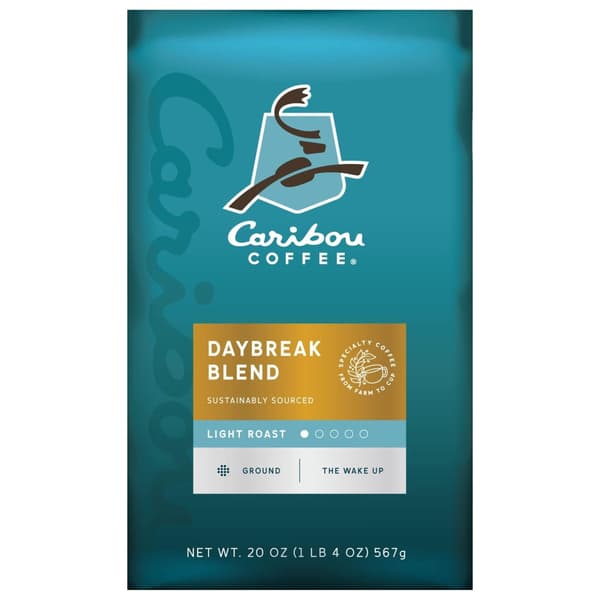 Caribou Coffee Daybreak Light Roast Ground Coffee Bag