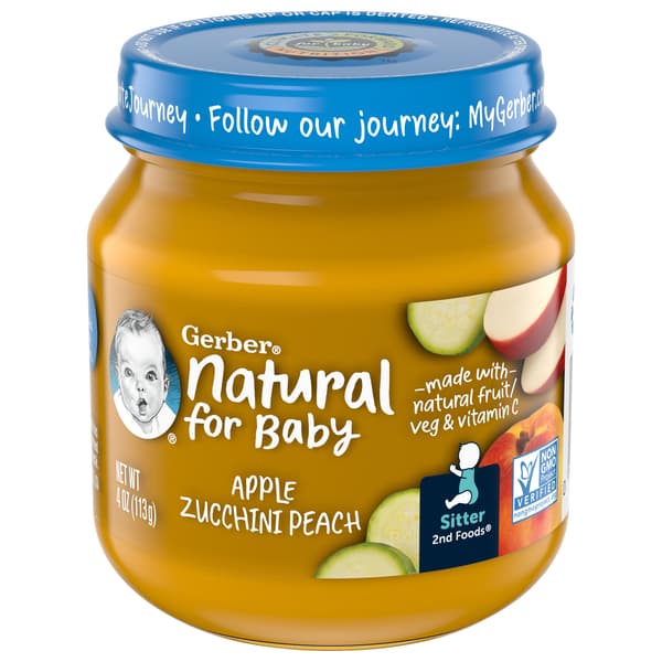 Gerber Sitter 2Nd Foods Natural Apple Zucchini Peach