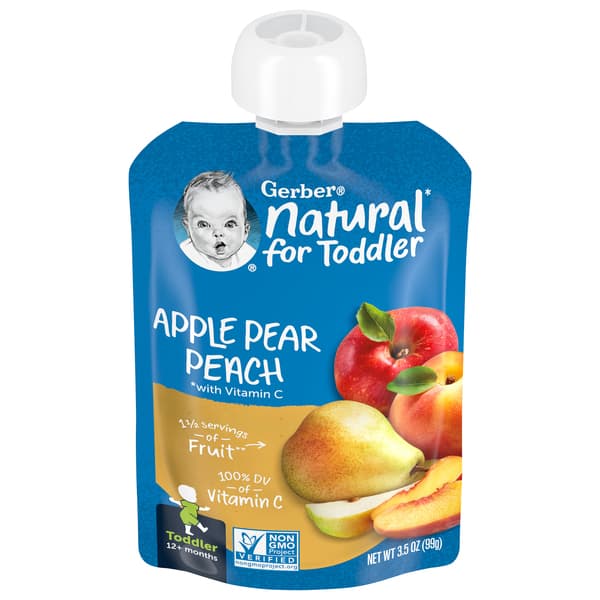 Gerber Toddler Apple Pear Peach Pouch