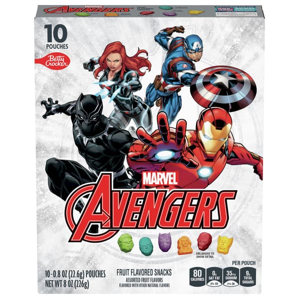 Avengers Fruit Flavored Snacks, Treat Pouches