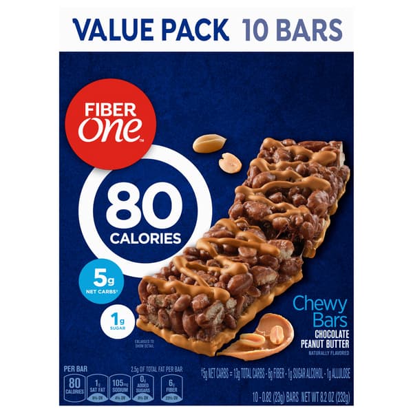 Fiber One 70 Calories Chocolate Peanut Butter Chewy Bars Value