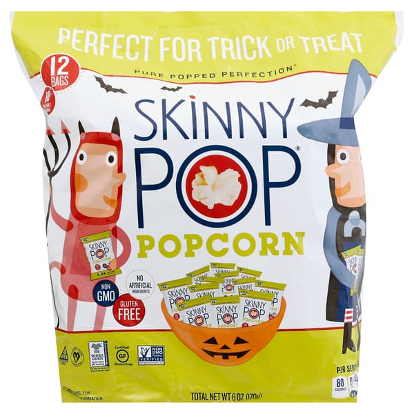 Skinnypop Original Popcorn Halloween Snack Pack Individual Snack Size Bags