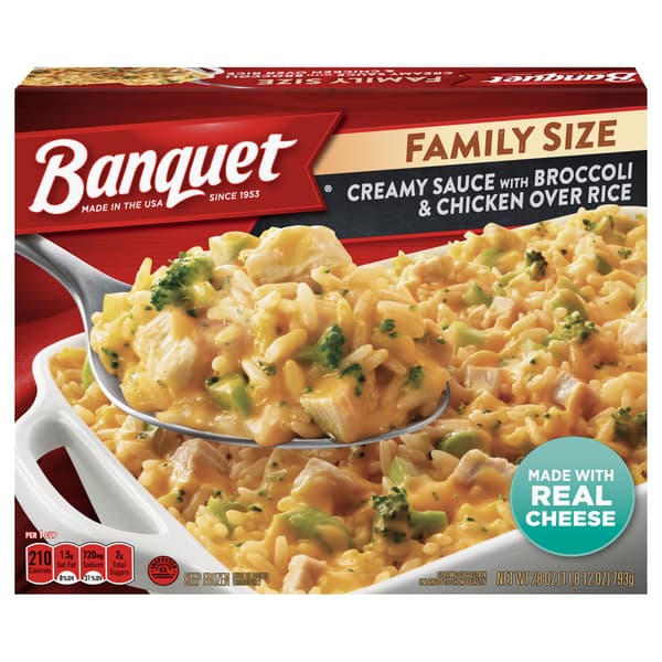 Banquet Family Size Creamy Sauce With Broccoli & Chicken Over Rice