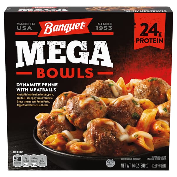 Banquet Mega Bowls Dynamite Penne & Meatballs