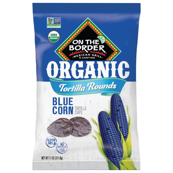On The Border Organic Blue Corn Tortilla Rounds