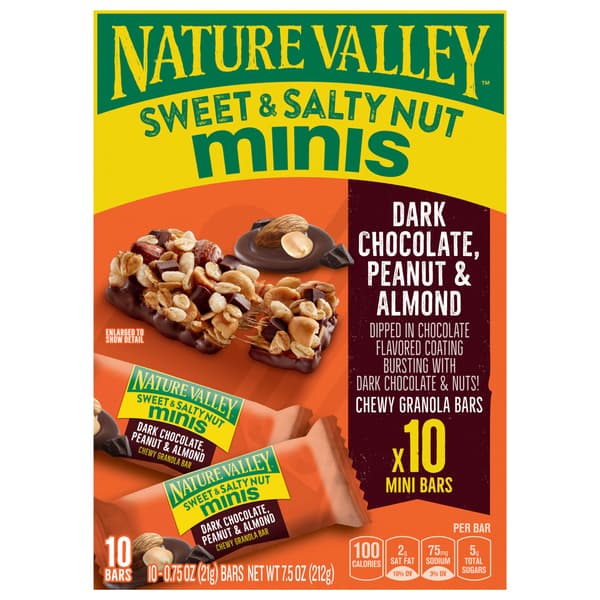 Nature Valley Minis Sweet & Salty Nut Dark Chocolate Peanut & Almond Granola Bars