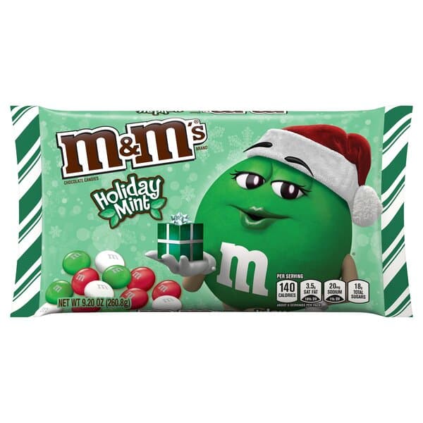 M&m's Holiday Mint Chocolate Christmas Candy Bag