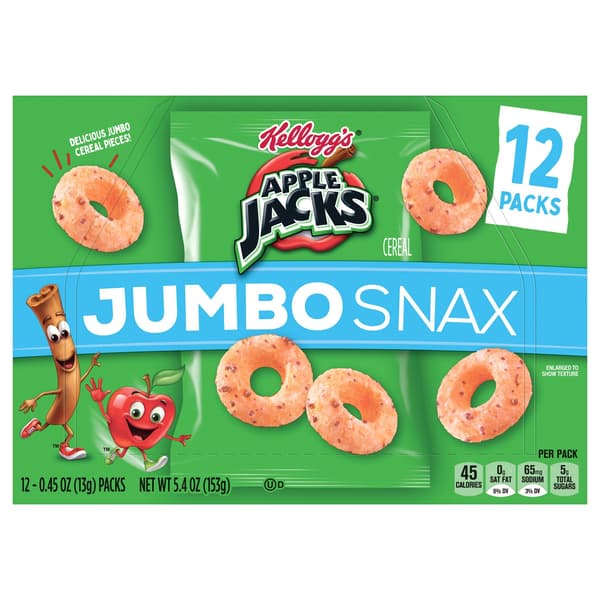 Is it Vegetarian? Kellogg's Apple Jacks Jumbo Snax Cereal Snacks, Original