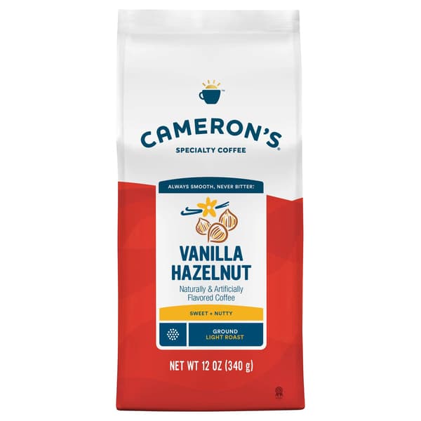 Camerons Coffee Coffee Handcrafted Ground Beans Vanilla Hazelnut