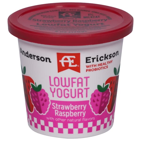 Ae Dairy Strawberry Raspberry Lowfat Yogurt