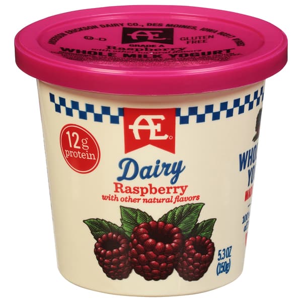 Ae Dairy Raspberry Whole Milk Yogurt