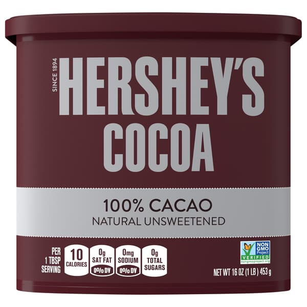 Hershey's, Naturally Unsweetened Sugar Free Cocoa Baking Supplies, Container