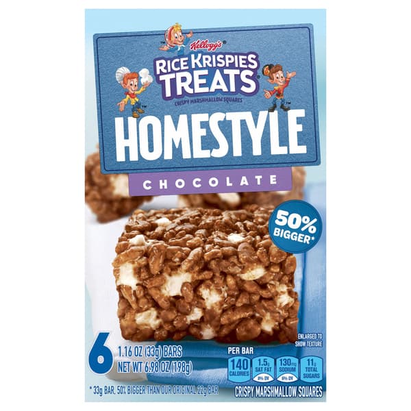 Rice Krispies Treats Homestyle Marshmallow Snack Bars Chocolate