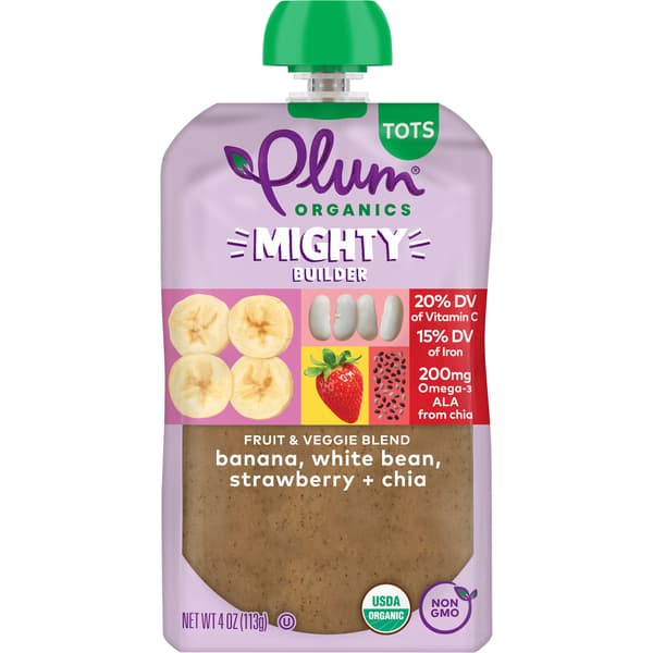 Plum Organics Mighty Protein & Fiber Banana White Bean Strawberry & Chia