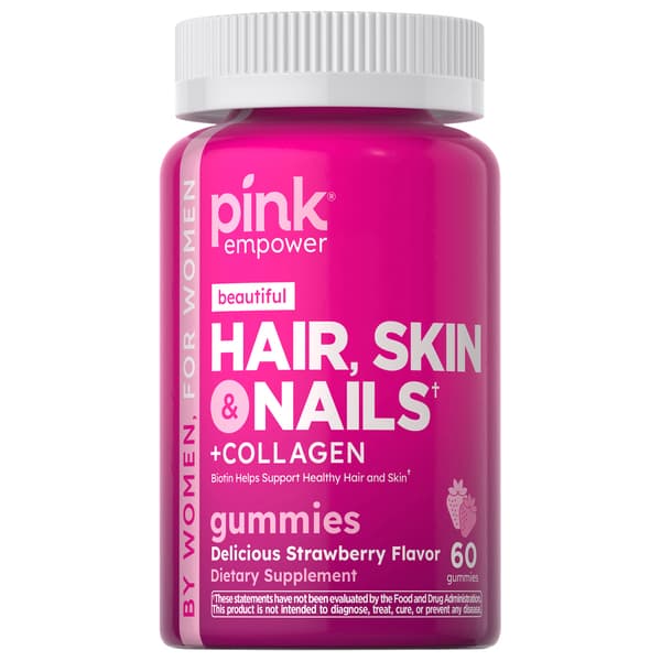 Pink Dazzling Hair, Skin Nails + Collagen Gummies