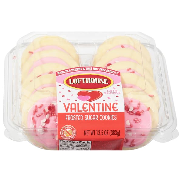 Lofthouse Valentine Pink Frosted Cookies