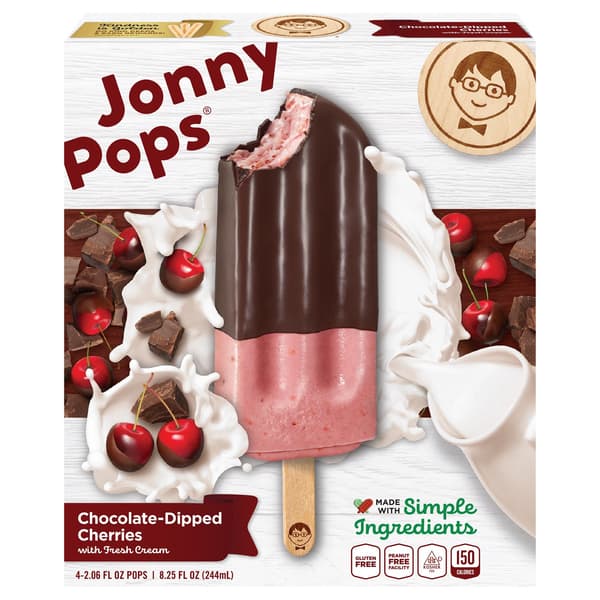 Jonny Pops Chocolate Dipped Cherries With Fresh Cream
