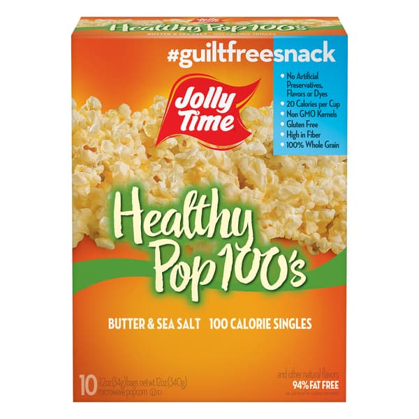 Jolly Time Healthy Pop 100'S Butter & Sea Salt Microwave Popcorn