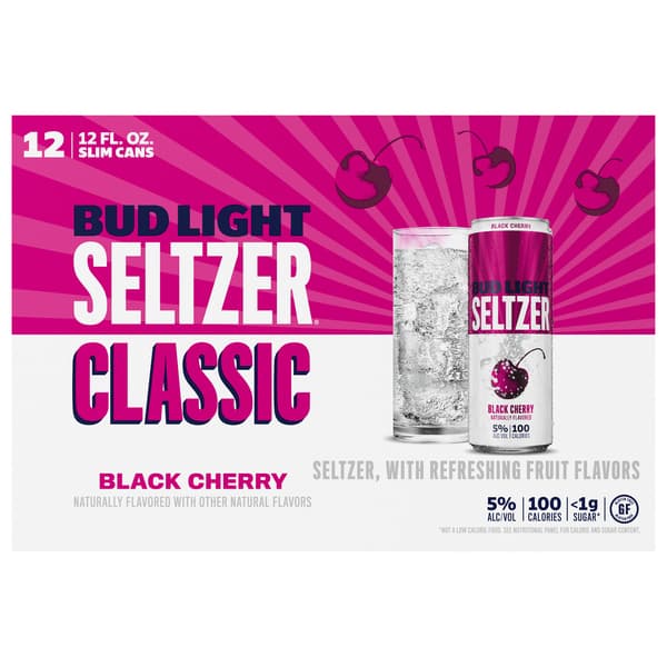 Bud Light Gluten Free Black Cherry Hard Seltzer Slim Cans