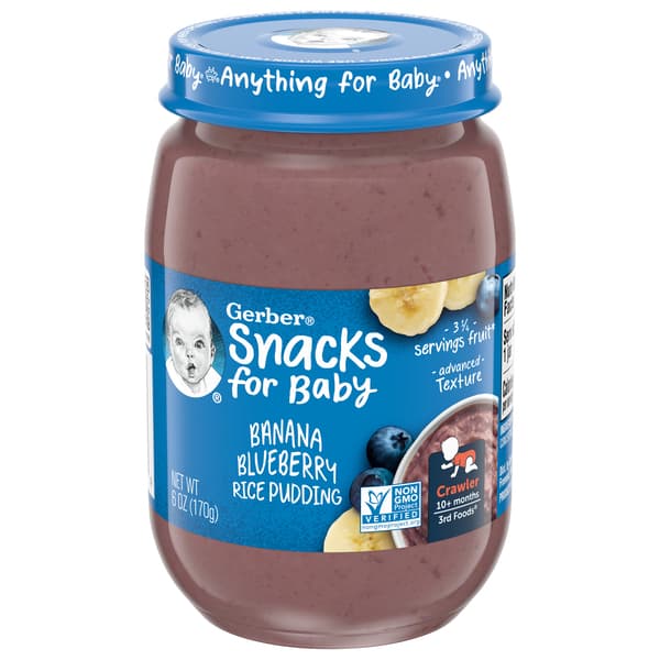 Gerber Crawler 3Rd Foods Banana Blueberry Rice Pudding