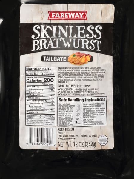 Fareway Skinless Tailgate Bratwurst