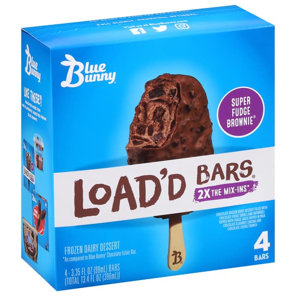 Blue Bunny Load'D Bars Super Fudge Brownie