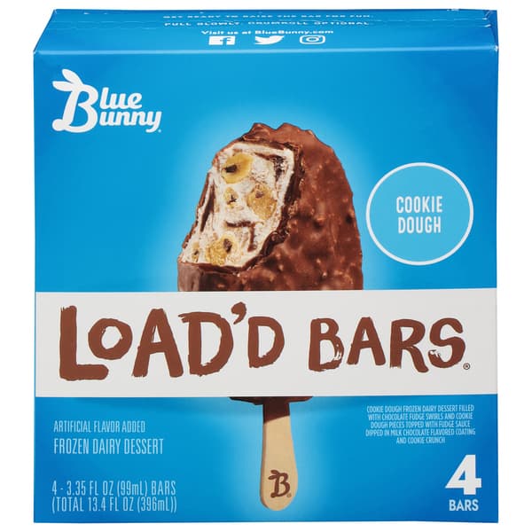 Blue Bunny Load'D Bars Cookie Dough