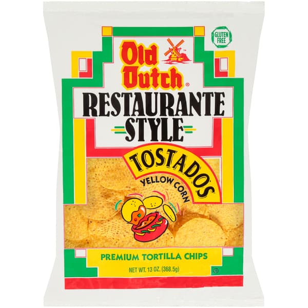 Old Dutch Restaurante Style Tostados Yellow Corn Tortilla Chips