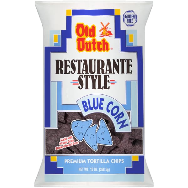 Old Dutch Restaurante Style Blue Corn Tortilla Chips
