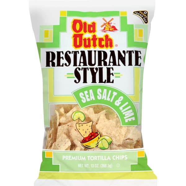 Old Dutch Restaurante Style Sea Salt & Lime Tortilla Chips