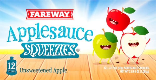 Fareway Applesauce Squeezies Unsweetened Apple