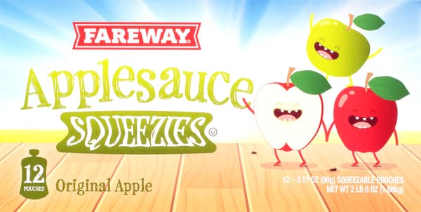 Fareway Applesauce Squeezies Original Apple