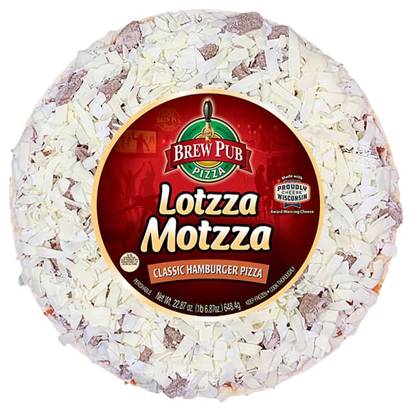 Brew Pub Lotzza Motzza Classic Hamburger Pizza