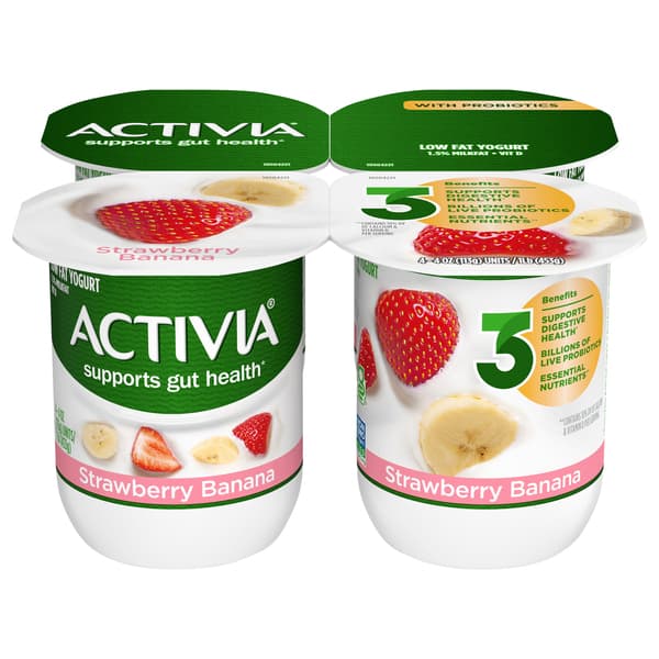 Dannon Activia Strawberry Banana Probiotic Yogurt